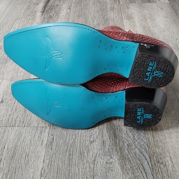 Lane Emma‎ Jane Cowboy Bootie In Striking Red - Picture 8 of 9